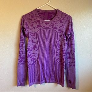 SOLD - Lululemon Long Sleeve Workout Top, Stretchy, Purple, Small/Size 6